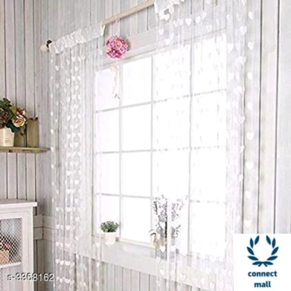 Fashionable Net Polyester Door Curtains ( Pack Of 2 ) - (LXW):7ft X4ft, White, Net Polyster, Stitched, Pack Of 2